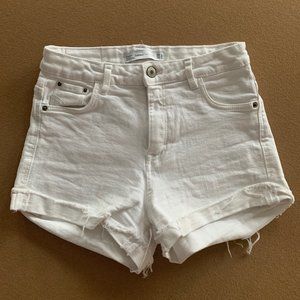 Zara White Jean Shorts